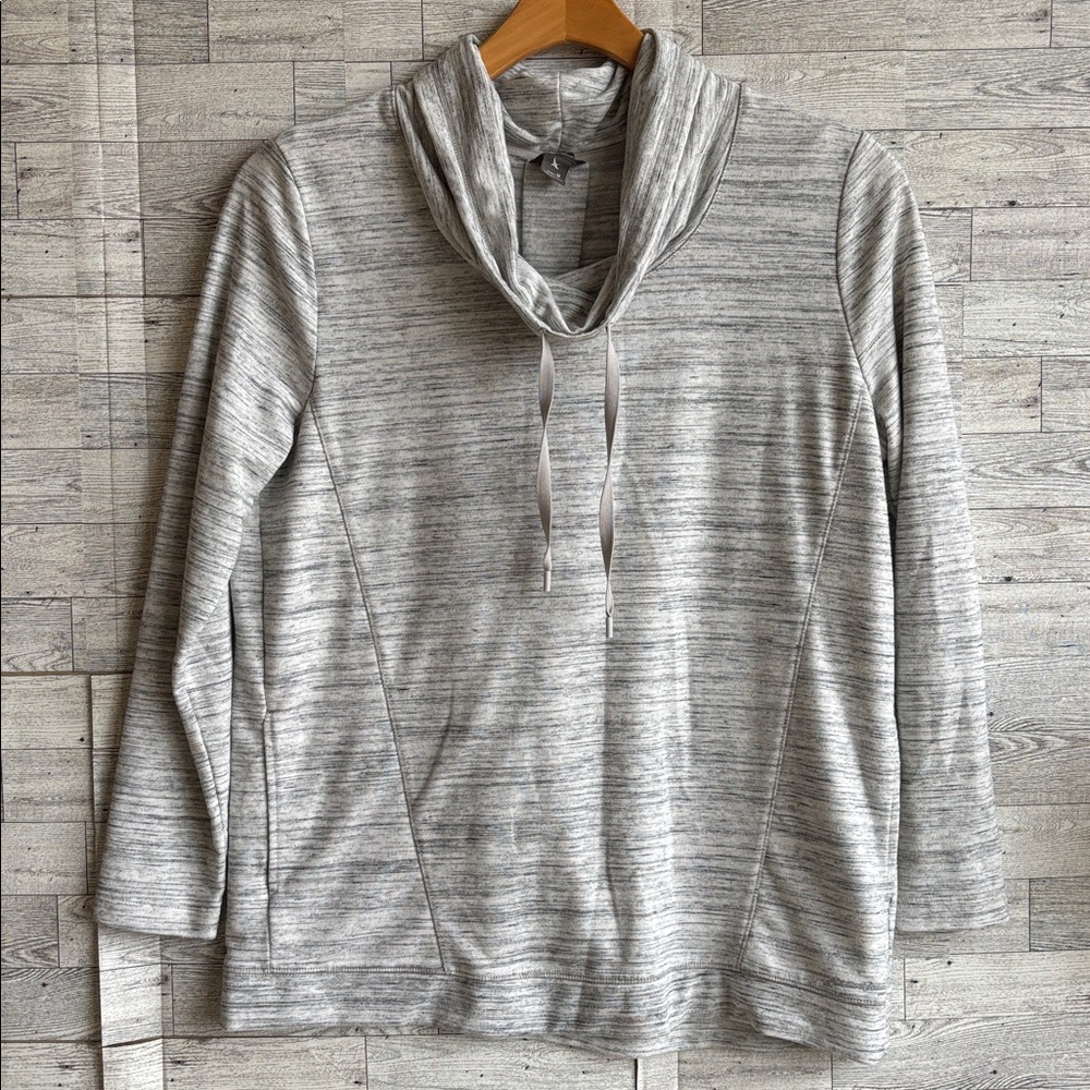 Eddie Bauer sweatshirt Cowl neck Pullover Shirt Super Soft comfy Gray Medium‎